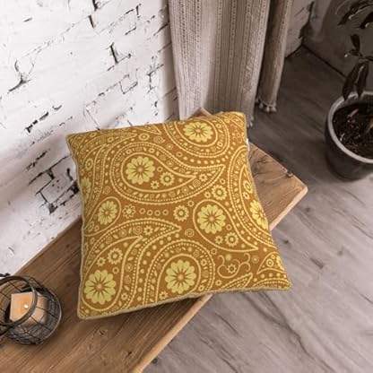 YounPrenG Kissen, Kissenbezüge aus Samt mit goldenem Rand, Kissenbezüge, Dekokissen für Zuhause, Bett, Sofa, Auto,Paisley-Hintergrund, elegant – Bild 8