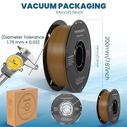Image of TINMORRY PETG Filament 1.75, Rapid PETG-Eco 3D Printer Filament, Compatible with Most FDM 3D Printers, 1 KG 1 Spool, Coffee