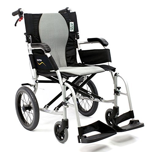 New Karman Ergo ( S-2512F16S-TP ) Flight Transport 16 with swing away footrest and companion brakes by Karman Healthcare