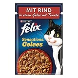 FELIX Sensations Gelees Katzenfutter nass, mit Rind & Tomate in Gelee...
