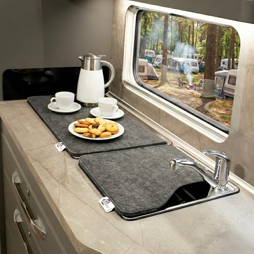 your GEAR Panaro A - Housse de cuisinière et d'évier - 4,8 mm - En feutre - Pour camping-car, caravane et camion (63 x 34 / 33 x 34 cm)