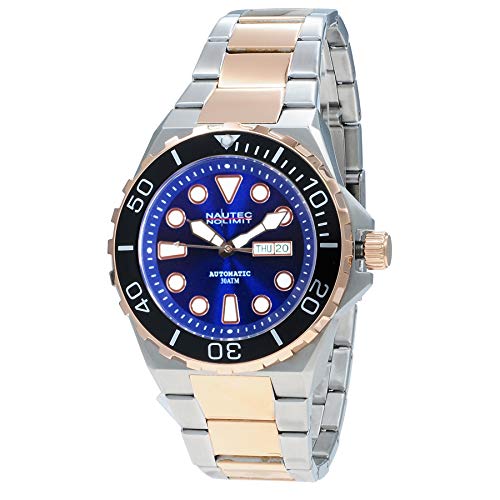 Nautec No Limit Reloj Analógico para Hombre de Automático con Correa en Acero Inoxidable OCRF-AUT STRG-BK-BL