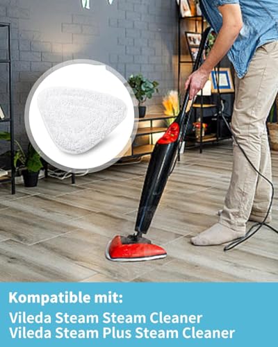 SOBEAU 8 für Vileda Dampfreiniger Ersatzbezug,Steam Ersatzbezüge Kompatibel mit Vileda Steam Dampfreiniger, Vileda Steam Plus Dampfreiniger, Waschmaschinengeeignet Bodenwischer Ersatzbezug Zubehör