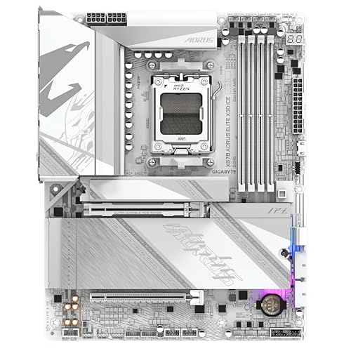 GIGABYTE X870 AORUS ELITE X3D ICE Scheda Madre - Supporta CPU AMD Ryzen 9000, VRM digitale 16+2+2 fasi, fino a 9000Hz DDR5 (OC), 2xPCIe 5.0 + 2xPCIe 4.0, Wi-Fi 7, LAN 2.5GbE, USB 4 - Scheda madre - Immagine 1