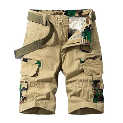 Short cargo homme en coton kaki idéal pour vos randonnées et loisirs d'été