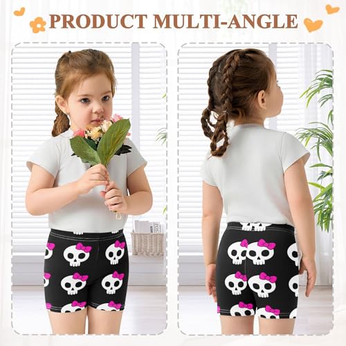 Joisal Under Shorts for Dresses Cotton Toddler Biker Shorts for Girls 4t Summer Outfits Cute White Skulls Black4