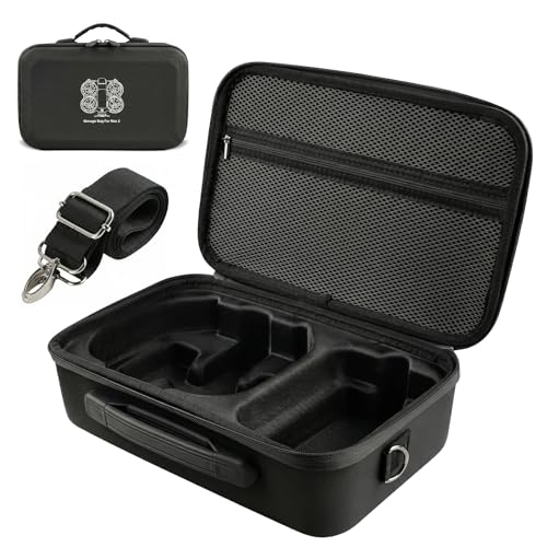 Focenat Tasche Kompatibel mit DJI Neo 2 PU Tragetasche Case mit Schultergurt Leichte Schutztasche Aufbewahrung für Fly More Combo Zubehör Spritzwasserschutz Doppelte Reißverschlüsse