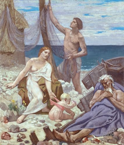 Prints Toile La Famiglia Del Pescatore Puvis De Chavannes : Célèbres Tableaux Art 60x90