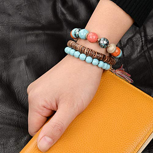 Bohemian Wood Beaded Bracelets & Bangles For Women Ethnic Tassel Elephant Multilayer Bracelet Charm Pulseiras Bijoux Candy Color Creative Gift Home Christmas Decor Clearance3