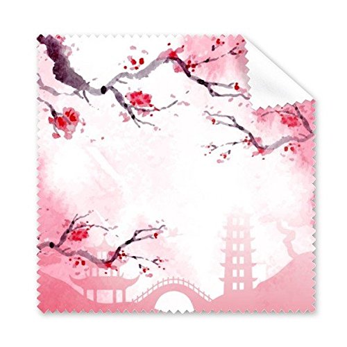 Chiffon de nettoyage pour lunettes motif Japon Sakura - Lot de 5 lingettes microfibres d'entretien