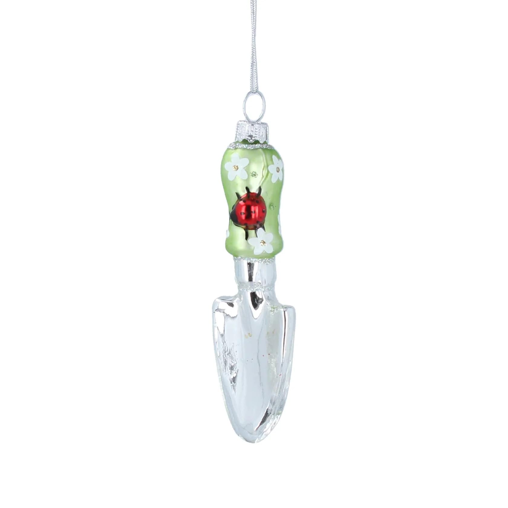 Gisela Graham Clear, Green Glass Gardening Trowel Christmas Tree Decoration