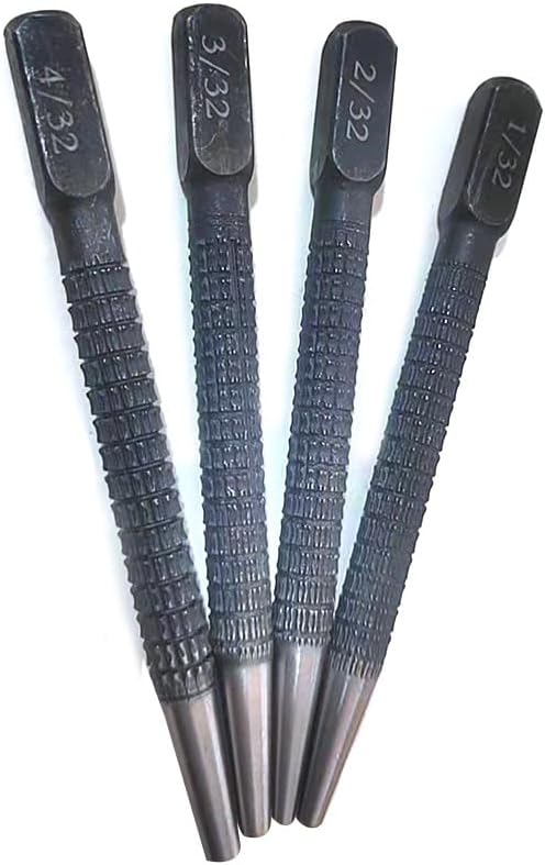 Miniatura 3 de Juego de 4 unidades de punzón y punzón central, 132 116 332 18 pulgadas, kit de punzón de uñas, herramienta para destornilladores de uñas, cabeza de