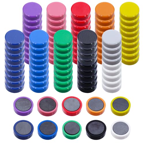 CONNECTION 100 Pièces Aimants Tableau Magnétique Aimant Couleur Petit Rond Aimant Frigo Décoratifs Magnet Puissant pour Tableau L'école Bureau...