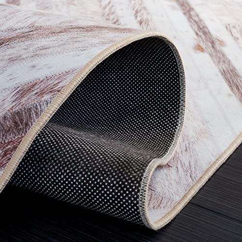 Alfombra geométrica beige y marrón Safavieh de 152x244 cm lavable para el salón 6