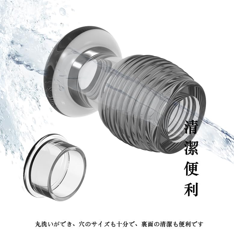 中空ディルド アナルプラグねじ山 アナルディルド女性用 蓋付きあなるぷらぐ 観察用トンネル式プラグ あなる拡張器具 多種用途 アダルトぐっず ｓｍプレイ用ディルド 初心者用アナル責め-グレー||L - 画像5