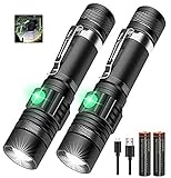 Rechargeable LED Flashlight,Tactical Flash Lights-Battery Included,IPX6 Waterproof Torches with Super Bright LED,Zoomable,Pocket-Size Small Flashlights for Hiking Camping, Emergency