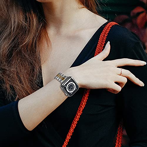Image of baozai Compatible Apple Watch Bands 46mm 45mm 44mm 42mm 41mm 40mm 38mm, Stainless Steel Band with Screen Protector Case for Apple Watch Series 11 /10 /9 /8 /7 /6 /5 /4 /3 /2 /1 /SE3