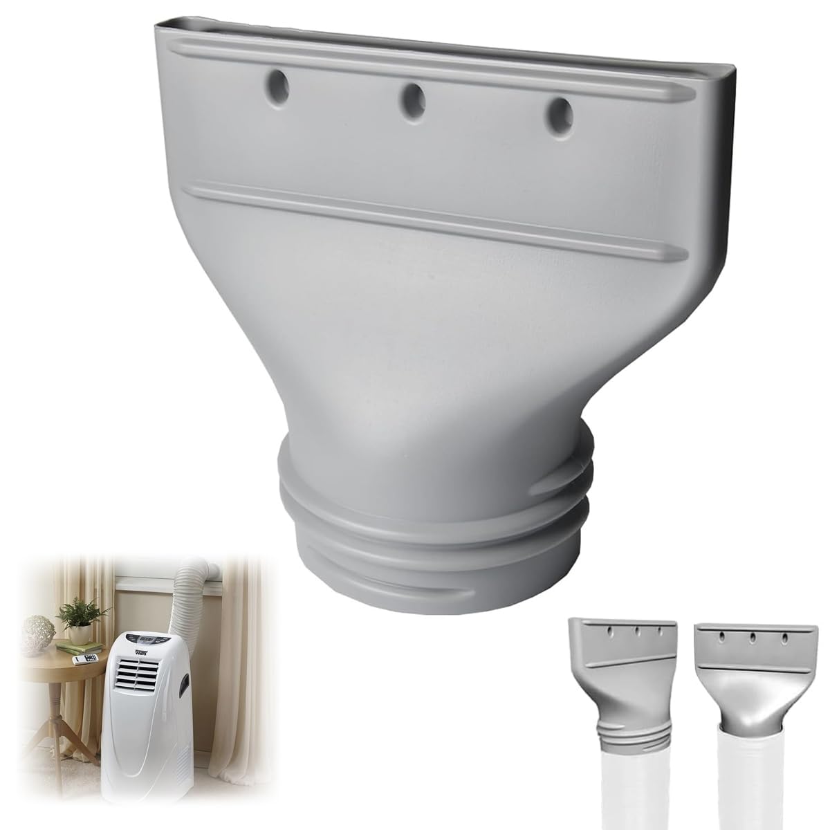 Klimaanlage Abluftschlauch Adapter Flach – Zubehör für Mobile Klimaanlage | Extra flacher klimaanlage schlauch adapter für Fenster & Dachfenster | Passend für 130mm und 150mm Schläuche