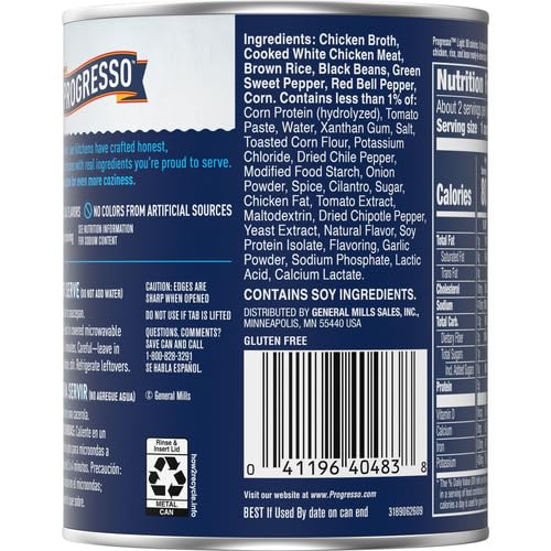 Image of Progresso Light, Zesty Santa Fe Style Chicken Soup, Gluten Free, 18.5 oz. (Pack of 12)