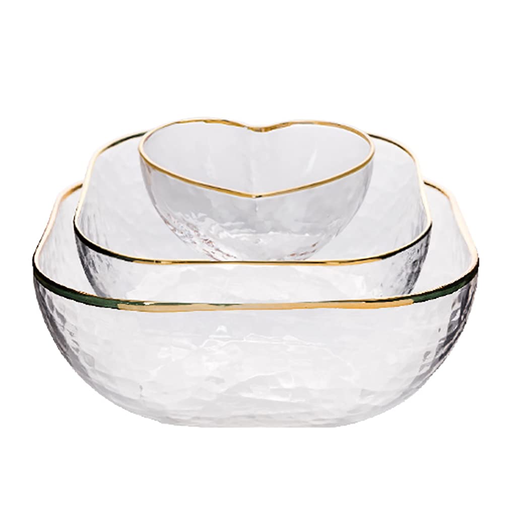 Set Di 3 Ciotole In Vetro Trasparente Vintage: Perfette Per Insalate, Frutta E Gelato!