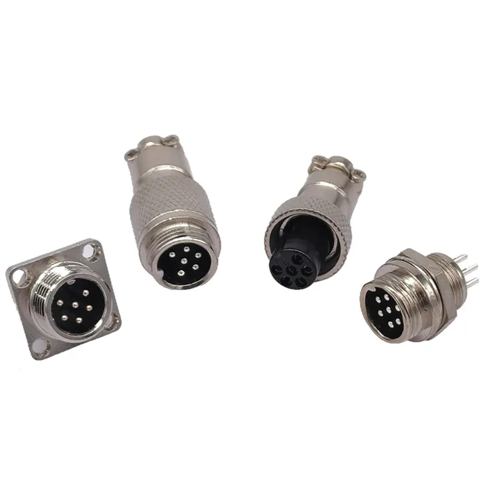 Conector GX12 aviación de brida cuadrada de 12mm y pines múltiples para panel, kit de 5 8