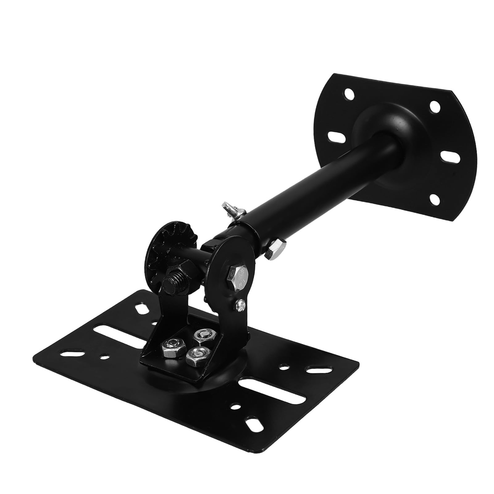 Operitacx Support Enceinte Plafond Réglable en Fer Noir Fixation Murale, Installation Facile pour Systèmes Audio Variés, Ajustable en Hauteur et Angle pour Haut-parleurs Jusqu'à 40 Kg