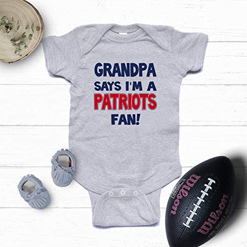 NanyCrafts Grandpa says I'm a PATRIOTS Fan Baby Bodysuit2