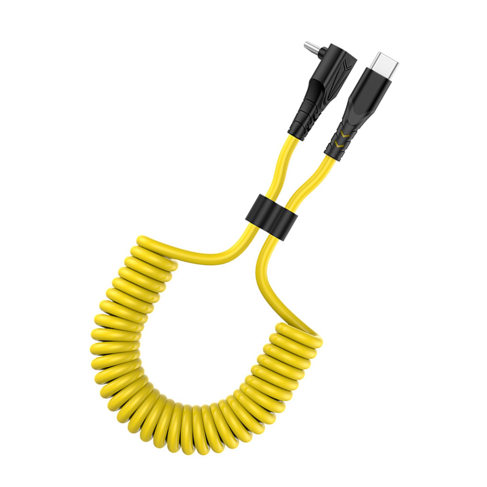 Tsophreniq Coiled USB C Cable Fast Data Transfer Stretchable Up to 150CM 60W Rapid Charging for Various Type C Devices Spring USB Cable