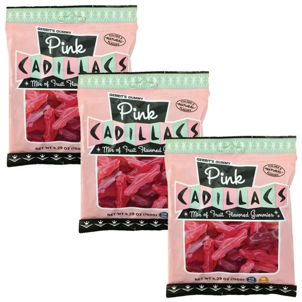 Bulk CandyGerrit's Fruit Flavored Gummy Pink Cadillacs,5.29 Ounces (Pack of 3)