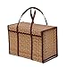 GYMEIJYG Panier en Bambou Tressé, Panier en Osier Pliable Valise Grande Capacité Panier De Rangement Panier Pique-Nique Rectangulaire 2 Pièces (Couleur : Brun, Taille : 37x20x25cm)