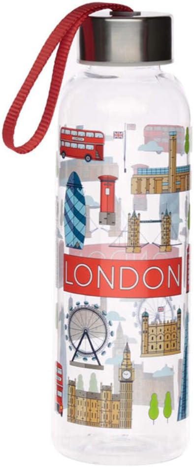 Puckator Water Bottle (Bottle) 500ml with Metal Cap London Icons - London - London