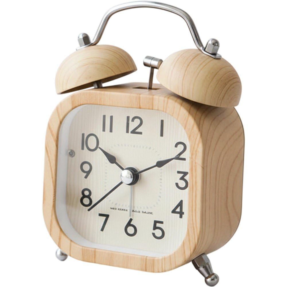 Reloj despertador vintage de madera para decoración del hogar y mesitas de noche