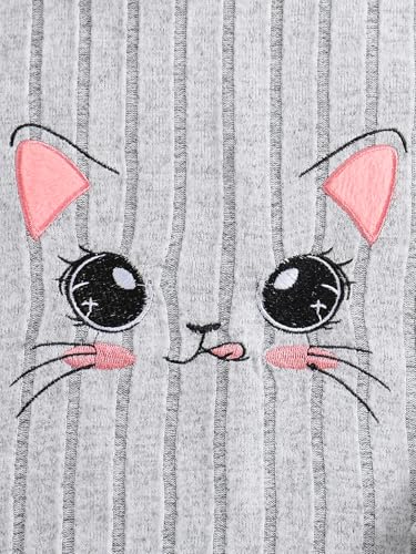 Girl's Cartoon Embroidery Hoodie Dress Long Sleeve Casual Sweatshirt Dresses Size 2-7Y3