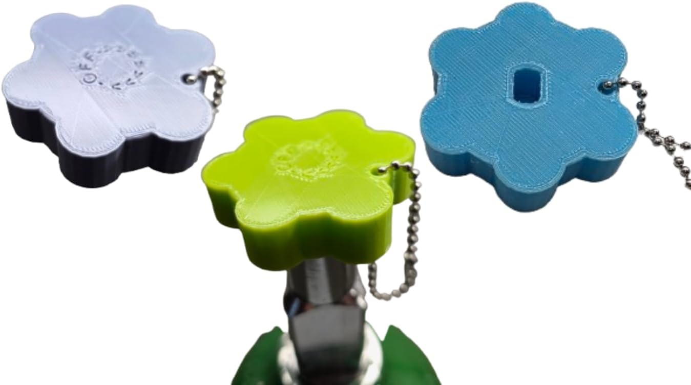 2 3D Printed Medical Oxygen Cylinder Wrench Knob, Oxygen knob Keychain, Durable USA Made, Fits Oxygen CGA-870 Post Valves - Oxygen Tank Key Wrench, Oxygen Wrench, Medical Oxygen Knob Random Color