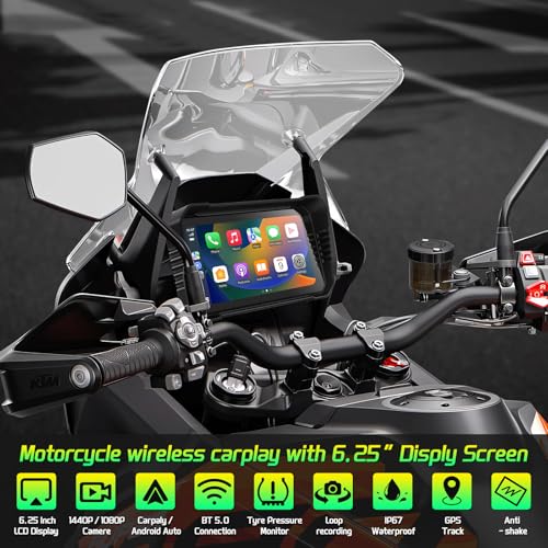 Liwogi Carplay Motorcycle Dash Cam with 1080P Dash Cam, Motorcycle GPS Navigation, Waterproof 6.5" Loop Recording, Tire Pressure Monitor, Blind Spot Detection - Image 6