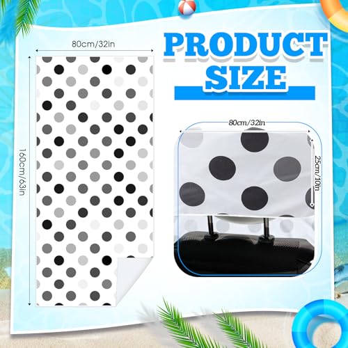 Image of Hahafelt 2 Pack Car Seat Towel Cover with Storage Bag, Black and Gray Dots