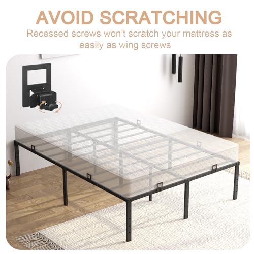 Non Slip Mattress Gaskets for Metal Bed Frame, Anti-Slip Holder in Place Gripper, Mattress Slide Stopper, Adjustable Anti-Slip Baffle, Easy to Install, 6 PCS, Black