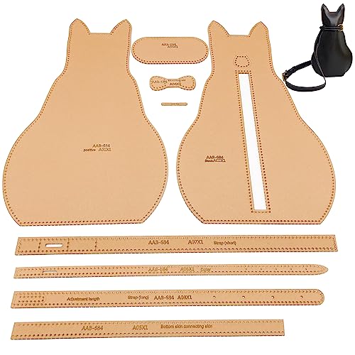 レザークラフト 型紙 アクリル製 パターン 立体 アニマル ショルダーバッグ (大ネコ)（Amazon）
