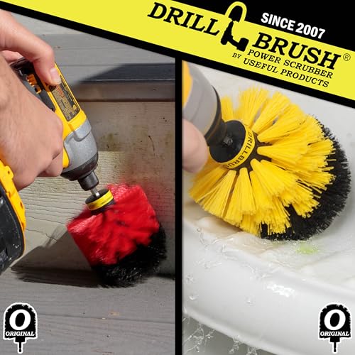 Image of Spin Brush Cleaning Kit - Drill Brush - Concrete, Brick, Fireplace, Stone - Bird Bath - Garden Statuary - Bathroom Accessories - Soap Scum, Hard Water, Mineral, Calcium, Rust Stains and Discoloration