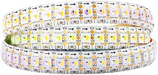 BTF-LIGHTING RGBW RGBWW RGB+Warm SK6812 (Similar WS2812B) Individually Addressable 3.3ft 144LEDs/Pixels/m Flexible 4 Colors in 1 LED Dream Color LED Strip IP65 Splash Waterproof DC5V White PCB