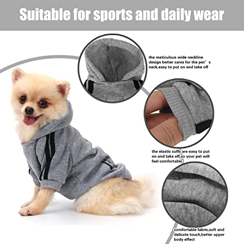 Hundemantel Hund Hoodies Kleidung, Pet Puppy Katze Niedlicher Baumwoll Warm Hoodies Coat Pullover(Grau, XS)