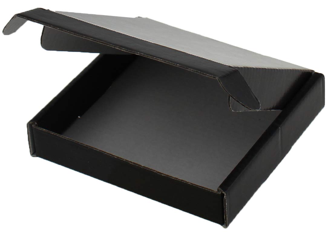 BLACK MINI A6 A5 A4 LARGE LETTER SHIPPING SATIN BOXES (MINI (10cm x 10cm x 2cm), 500)
