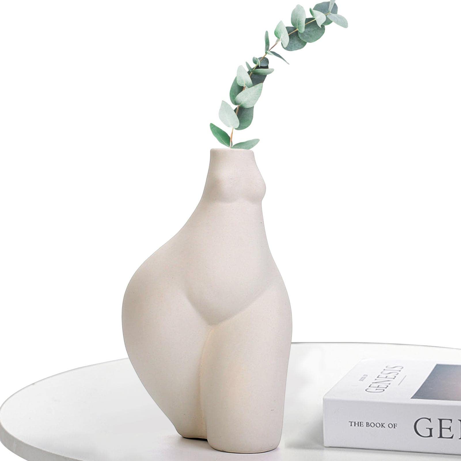 Body Flower Vase | Woman Ceramic Body Vases | White Female Body Pots for Shelves Desks Piano, Sculptures for Wedding
