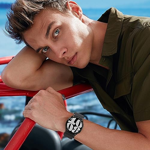 WNIPH Braided Solo Loop Compatible with Samsung Galaxy Watch 4/5/6 Strap 40mm 44mm/Watch 4 Classic 42mm 46mm/Watch 5 Pro 45mm/Watch 6 Classic 43mm 47mm,No Gap Soft Adjustable Elastic Nylon Fabric Replacement for Men Women