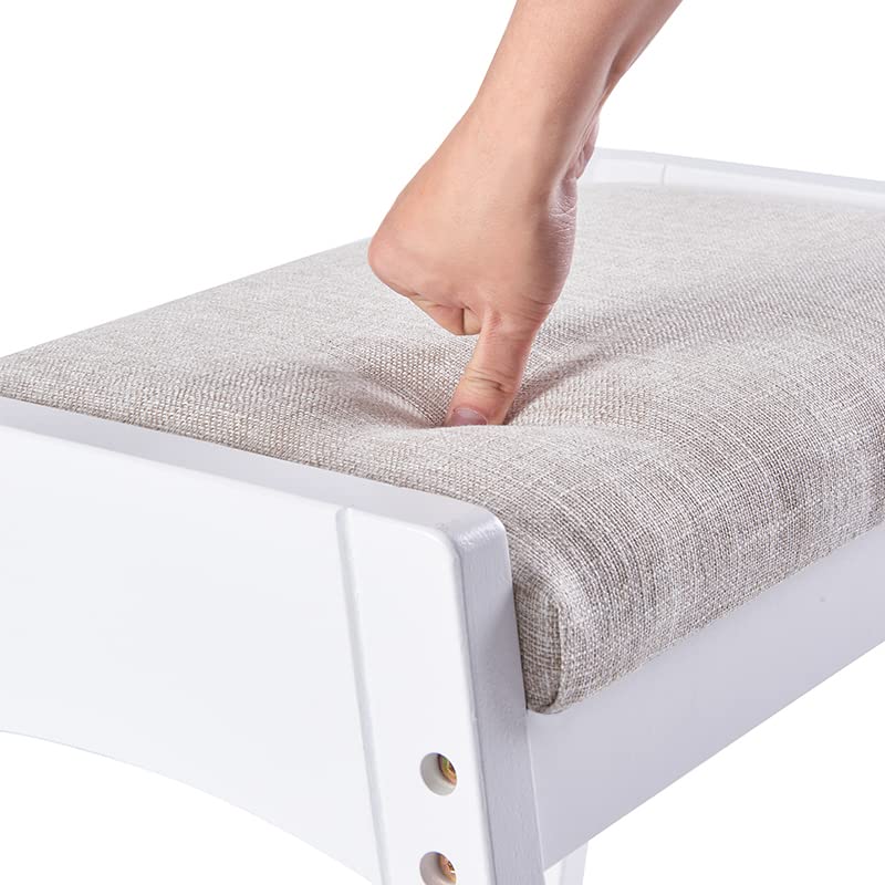 BEWISHOME-Vanity-Stool-Bedroom-Vanity-Chair-with-Large-Surface-Upholstered-Seat-Vanity-Bench-Desk-Stool-Makeup-Chair18-Height-Makeup-Bench-Stool-Chair-Stool-for-Vanity-Makeup-Stool-White-FSD05W BEWISHOME Vanity Stool Bedroom Vanity Chair with Large Surface Upholstered Seat Vanity Bench Desk Stool Makeup Chair18 Height Makeup Bench Stool Chair Stool for Vanity Makeup Stool White FSD05W