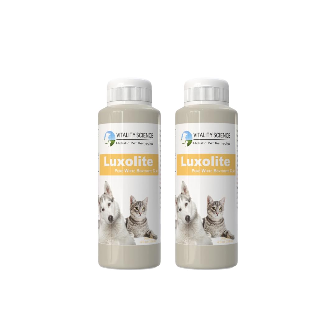 Vitality Science Luxolite Bentonite Clay for Cats and Dogs | Anti Diarrhea, Nausea, Upset Stomach, Loose Stool, Gas Relief | Cleanse for Digestive &