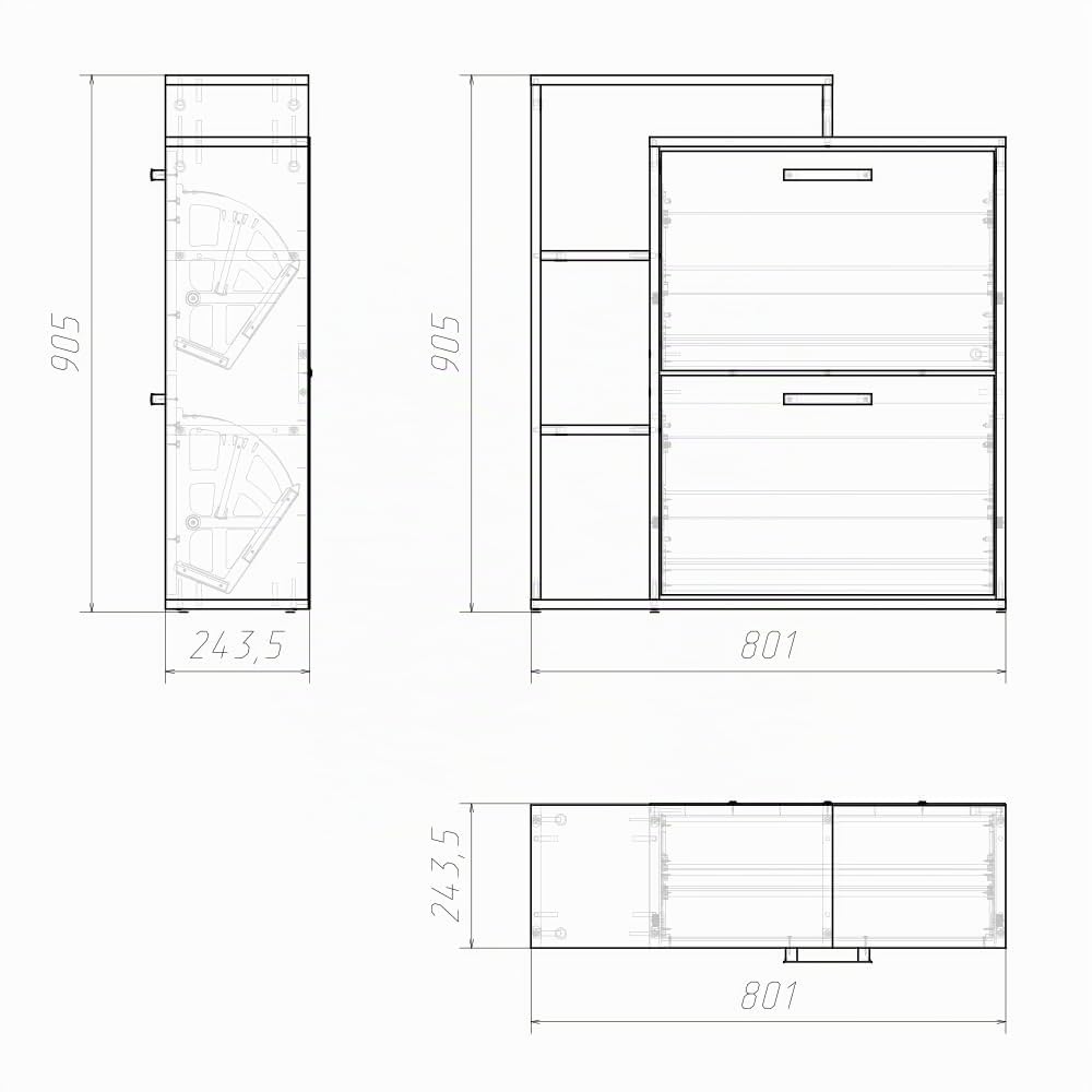 Vicco Zapatera abatible Orlando, Blanco, 24.5 x 90 cm, con dos estantes plegables para un almacenamiento de zapatos que ahorra espacio