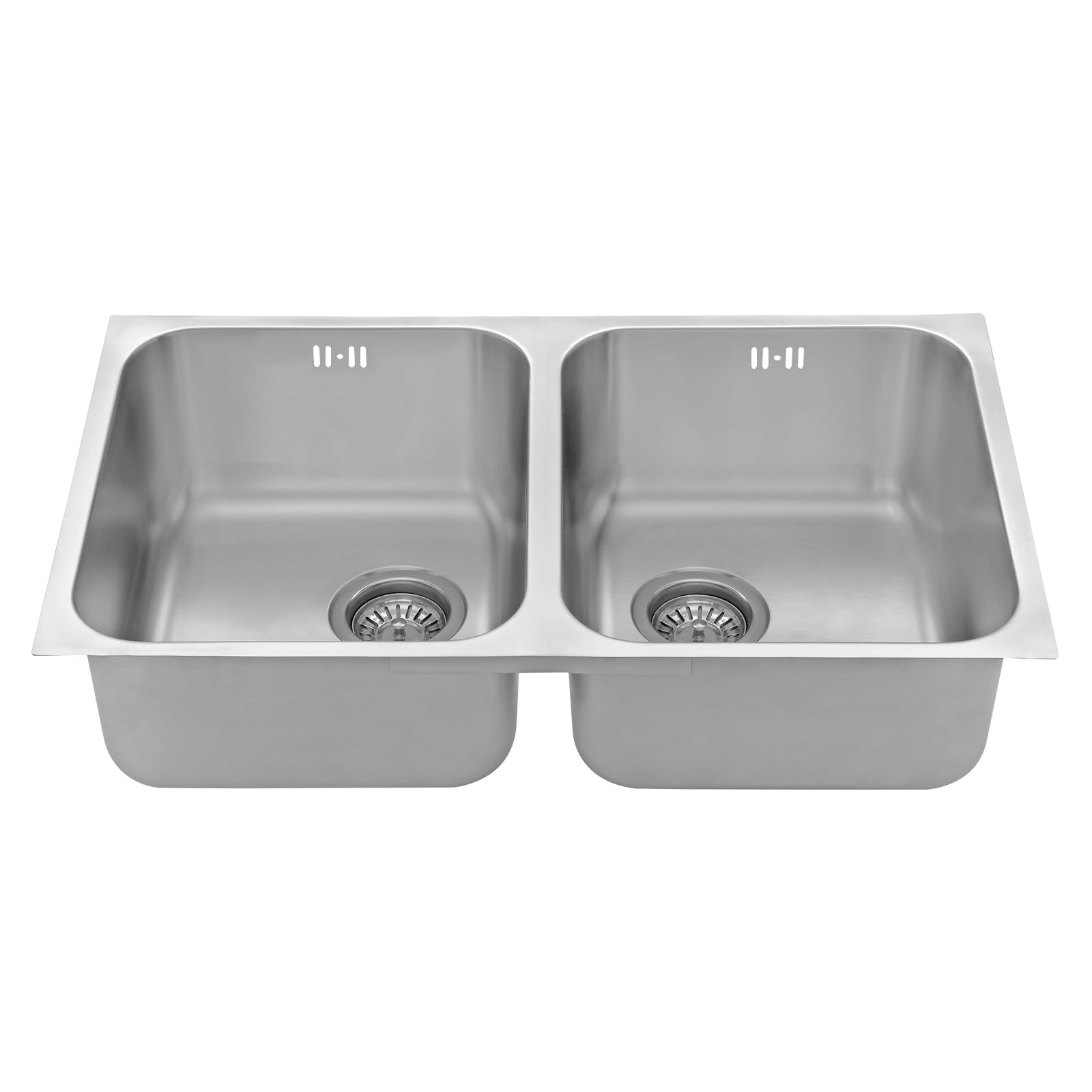 JASSFERRY Fregadero de cocina dos senos, de Acero Inoxidable, bajo encimera, con colador de residuos Large