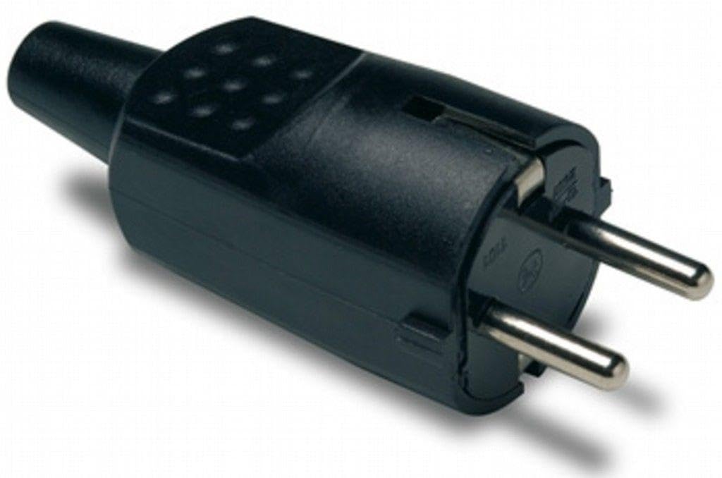 FAMATEL – Clavija 4,​8mm I PVC goma I TT I 16A I 250V I Negro
