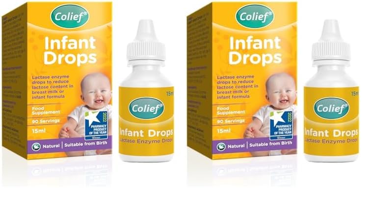 Colief Infant Drops | Lactase Enzyme Drops | Natural Colic Relief for Babies | Reduces Bloating, Wind and Crying | (15ml) (Pack of 2)